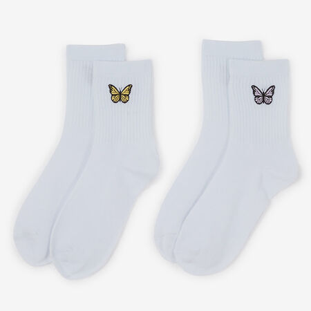 COURIR MID CREW BUTTERFLY 2PK BIANCO/MULTICOLORE UNISEX