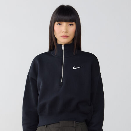 NIKE SWEAT CROP ZIP STYLE NOIR DONNA