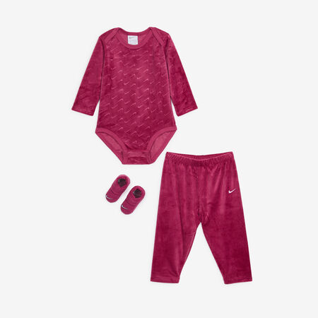 3 PC SET VELOUR SWOOSH : ROSA