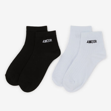 COURIR QUARTER AMOUR 2PK BLANC/NOIR UNISEX