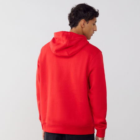 NIKE HOODIE CLUB SMALL LOGO ROSSO UOMO