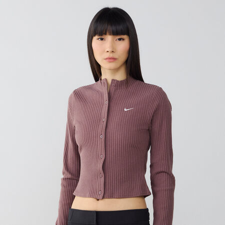 NIKE CARDIGAN CHILL KNIT MARRONE DONNA