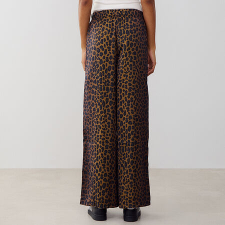 ADIDAS ORIGINALS PANT WIDE LEG LEO SATIN MARRONE/BIANCO DONNA