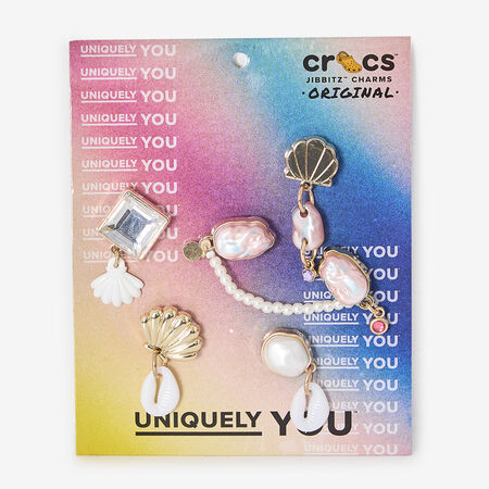 JIBBITZ ELEVATED PEARL 5PC : BIANCO/DORATO