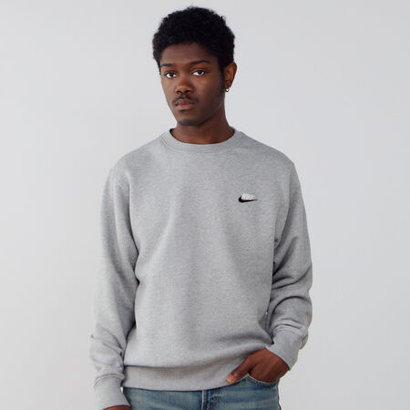 NIKE SWEAT CREW CLUB DT GRIGIO/BIANCO UOMO