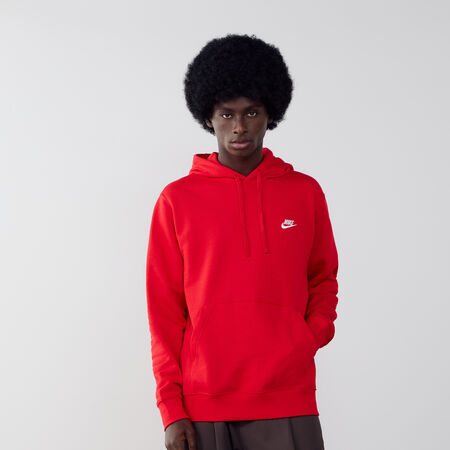 NIKE HOODIE CLUB SMALL LOGO ROSSO UOMO