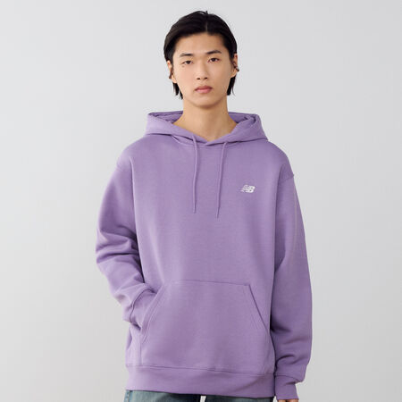 NEW BALANCE HOODIE SMALL LOGO VIOLA/BIANCO UOMO