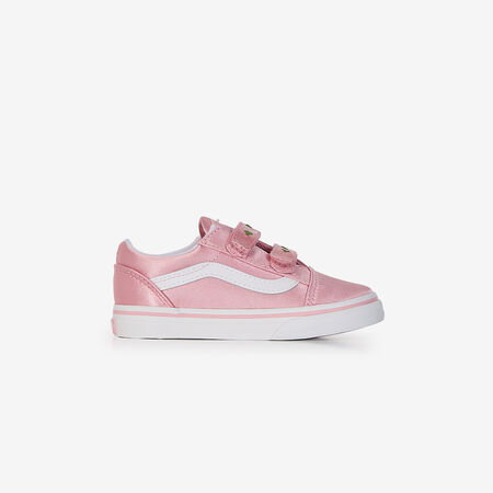 VANS old skool OLD SKOOL V SATIN ROSA/BIANCO NEONATO