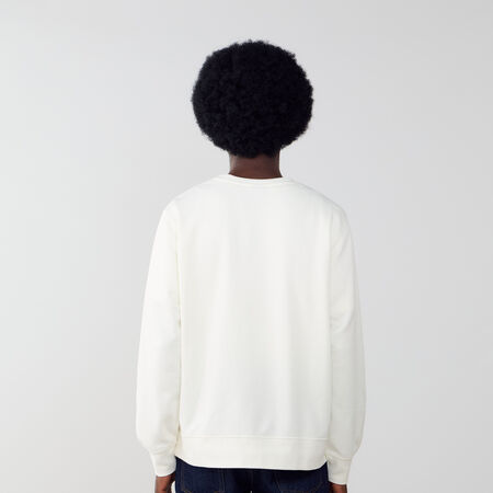 NIKE SWEAT CREW CLUB FT ECRU/NERO UOMO