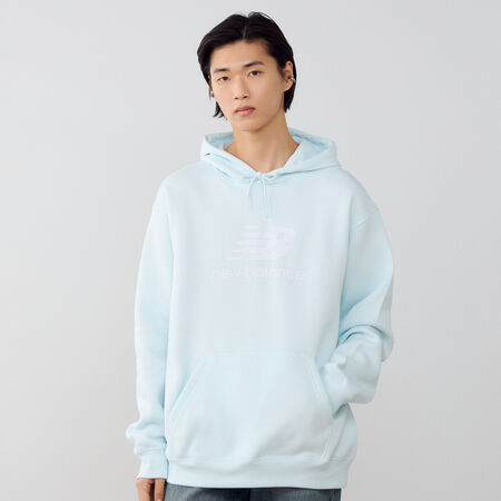 NEW BALANCE HOODIE BIG LOGO BLU/BIANCO UOMO