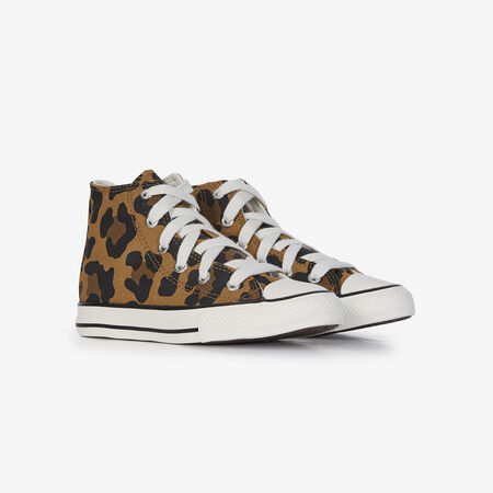 CONVERSE CHUCK TAYLOR ALL STAR HI LEOPARD BEIGE/MARRONE BAMBINO
