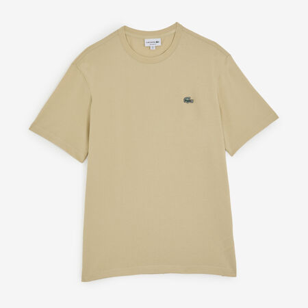 LACOSTE TEE SHIRT CLASSIC SMALL LOGO SL BEIGE/VERDE UOMO