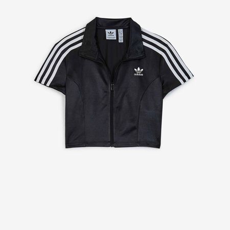 ADIDAS ORIGINALS JACKET FZ SHORT SLEEVE ADICOLOR NERO/BIANCO DONNA