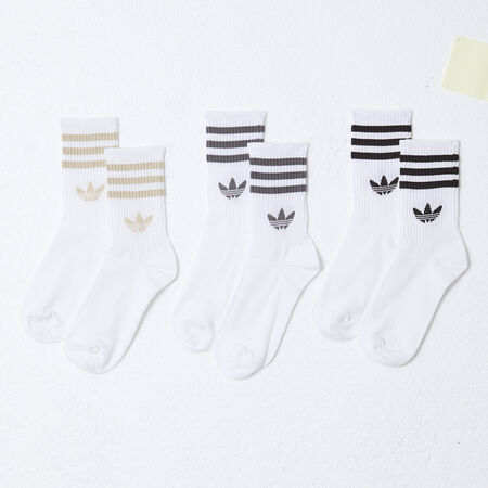 ADIDAS ORIGINALS CHAUSSETTES X3 CREW STRIPES BEIGE/MARRONE UNISEX