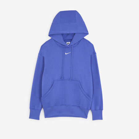 NIKE HOODIE PHOENIX LONG OVERSIZED BLU DONNA