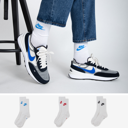 NIKE CALZINI X3 CREW FUTURA COLORED BLANC/BLEU UNISEX