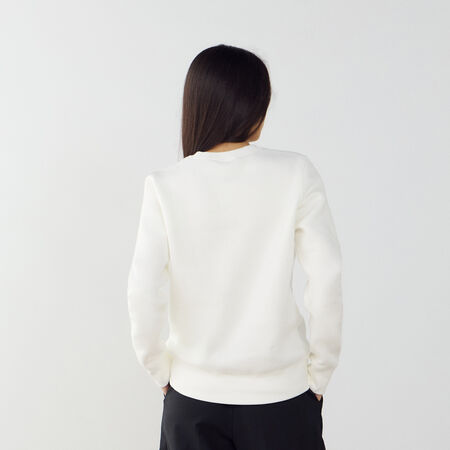 NIKE SWEAT CREW CLUB CENTERED LOGO ECRU/NERO DONNA