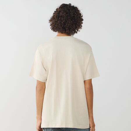 NEW BALANCE TEE SHIRT SMALL LOGO ESSENTIALS BEIGE/BIANCO UOMO