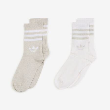 ADIDAS ORIGINALS CHAUSSETTES X2 CREW GLITTER BEIGE/BIANCO UNISEX