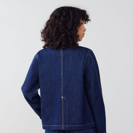 CONVERSE JACKET DENIM STITCHING BLU/BIANCO DONNA