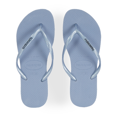 HAVAIANAS SLIM LOGO METALLIC BLU DONNA