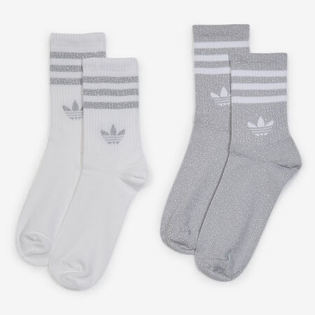 ADIDAS ORIGINALS CHAUSSETTES X2 CREW GLITTER GRIGIO/BIANCO UNISEX