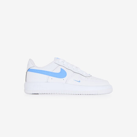 AIR FORCE 1 LOW MINI SWOOSH : BIANCO/BLU