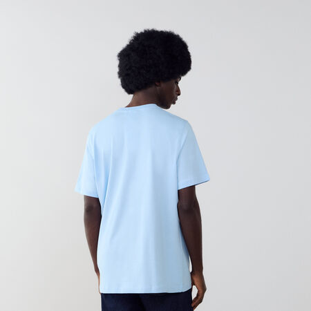 ADIDAS ORIGINALS TEE SHIRT ESSENTIAL BLU/BIANCO UOMO