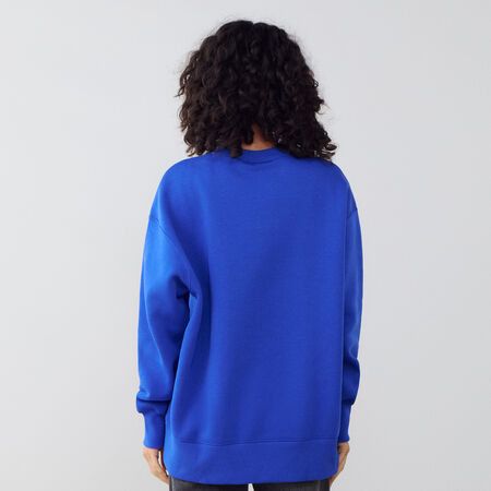 NIKE SWEAT CREW PHOENIX LONG OVERSIZED BLU/BIANCO DONNA