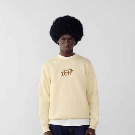 NIKE SWEAT CREW JUST DO IT AOP BEIGE UOMO