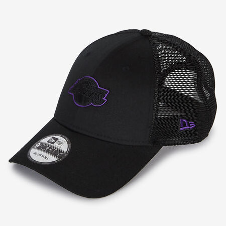 NEW ERA 9FORTY TRUCKER LAKERS OUTLINE LOGO NERO UOMO