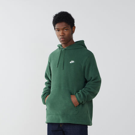 NIKE HOODIE CLUB SMALL LOGO VERT/BLANC UOMO