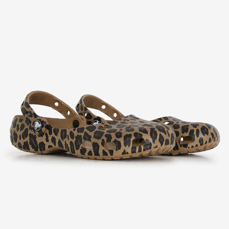 CROCS CLASSIC BALLET LEOPARD MARRONE/NERO DONNA