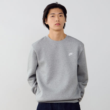 NIKE SWEAT CREW CLUB GRIGIO/BIANCO UOMO