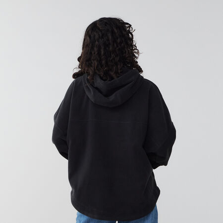 NIKE HOODIE HALF-ZIP POLAR NOIR/BLANC DONNA
