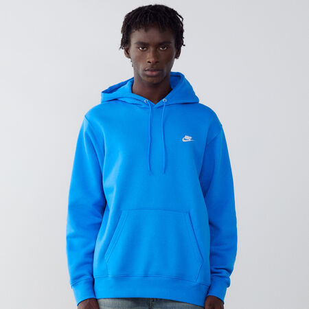 NIKE HOODIE CLUB SMALL LOGO BLU/BIANCO UOMO