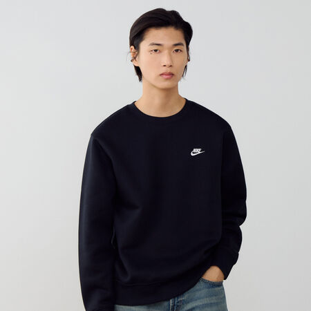 NIKE SWEAT CREW CLUB NERO/BIANCO UOMO