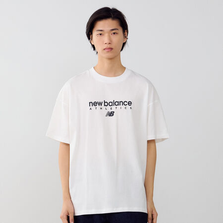NEW BALANCE TEE SHIRT LINEAR GRAPHIC BIANCO UOMO