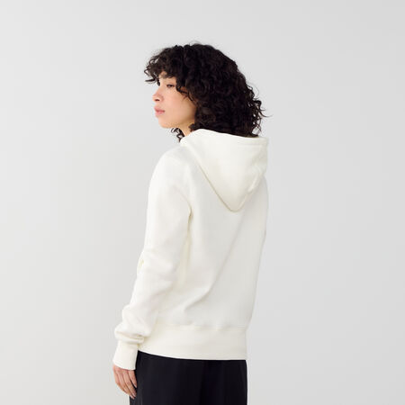 NIKE HOODIE CLUB CENTERED LOGO ECRU/NERO DONNA