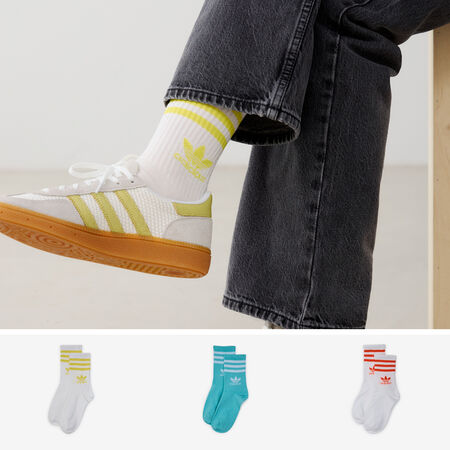ADIDAS ORIGINALS CHAUSSETTES X3 MID CUT CREW TREFOIL BIANCO/BLU UOMO