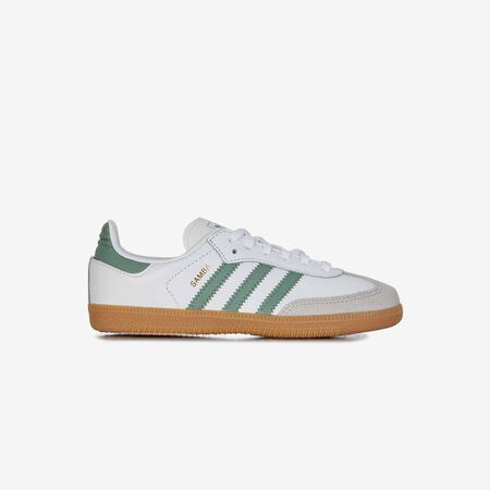 ADIDAS ORIGINALS samba SAMBA OG BIANCO/VERDE BAMBINO