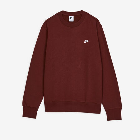 NIKE SWEAT CREW CLUB BORDEAUX/BIANCO UOMO