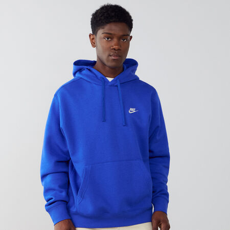 FELPA CON CAPPUCCIO CLUB SMALL LOGO : BLEU/BLANC