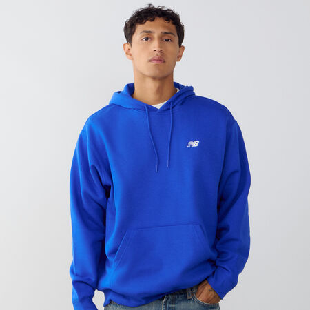 NEW BALANCE HOODIE SMALL LOGO BLU/BIANCO UOMO