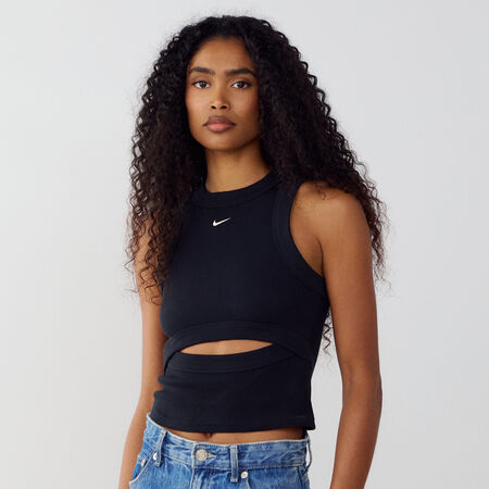 NIKE TOP TANK KNIT CHILL NERO/BIANCO DONNA