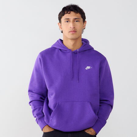 NIKE HOODIE CLUB SMALL LOGO VIOLA/BIANCO UOMO