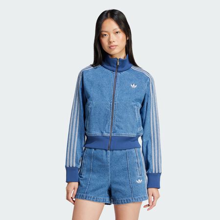 ADIDAS ORIGINALS JACKET FZ ADICOLOR DENIM BLU/BIANCO DONNA