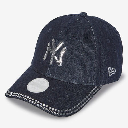 NEW ERA 9FORTY WOMEN NY DENIM SEQUIN BLU DONNA
