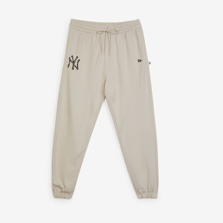 NEW ERA PANT JOGGER NY YANKEES LEO INFILL LOGO BEIGE/MARRONE UOMO