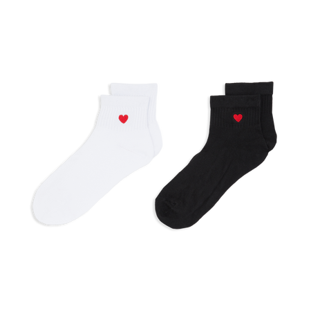 COURIR CONFEZIONE QUARTER BRODERIE C#UR X2 BLANC/NOIR UNISEX